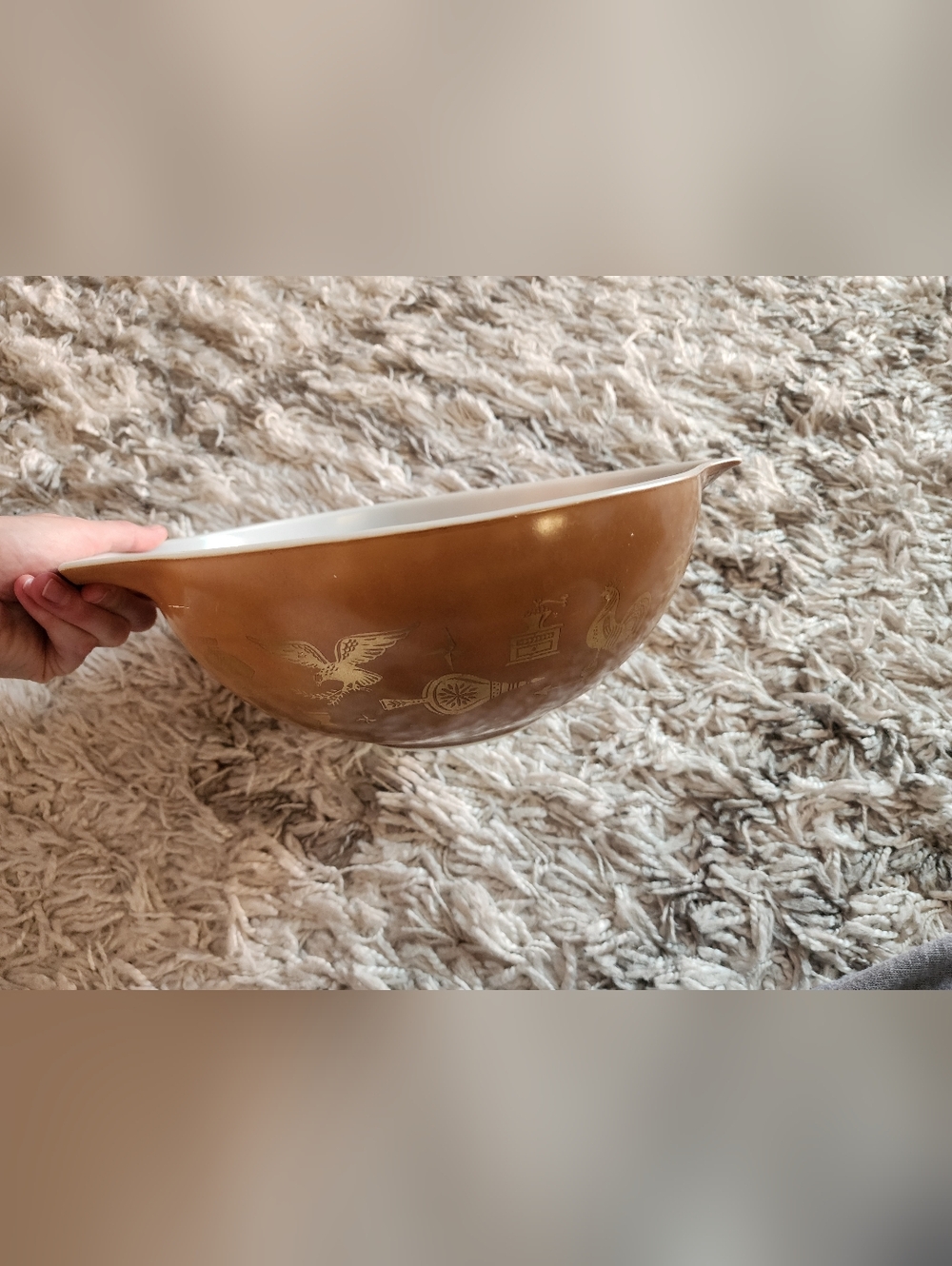 Rare Vintage Pyrex Early American Cinderella Ceramic Mixing Bowl - Picture 2 of 8